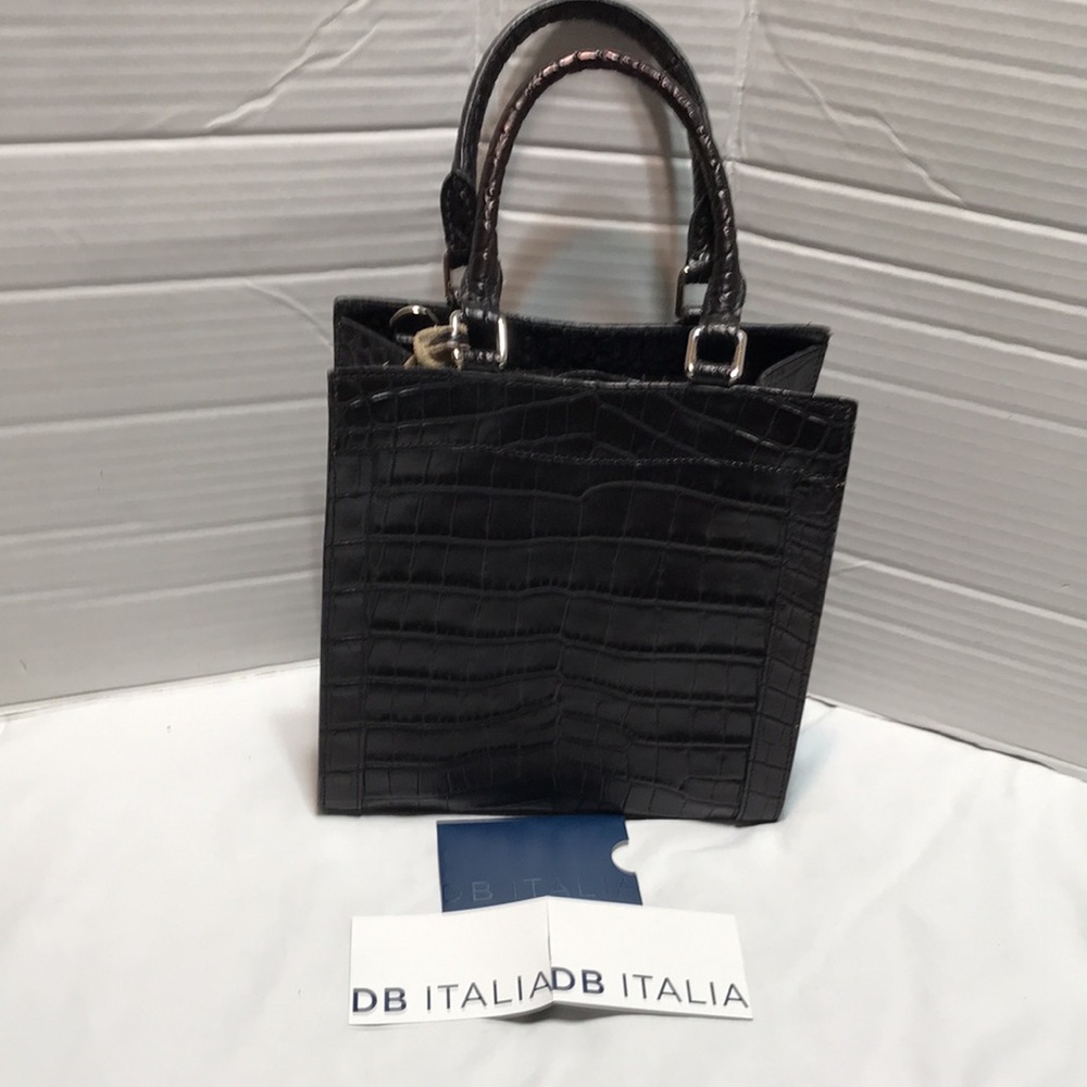 Dooney Bourke Made in Italy croc embossed black short shopper. EUC - Picture 8 of 11